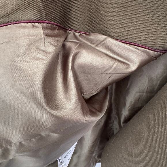 Hazel Army Olive Green Coat Buttons Pockets Double Breasted Women’s M Lined - Picture 11 of 14